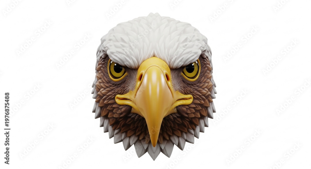 Fototapeta premium Detailed 3D render of an eagle's head