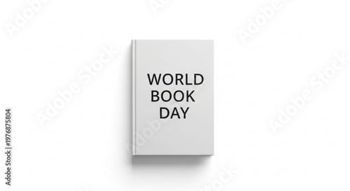 Minimalist white book with World Book Day text