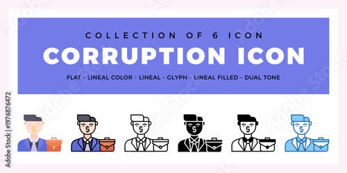 Pack of 6 Vector Corruption icon