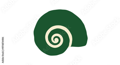 Green Snail Shell Spiral Shape Icon.