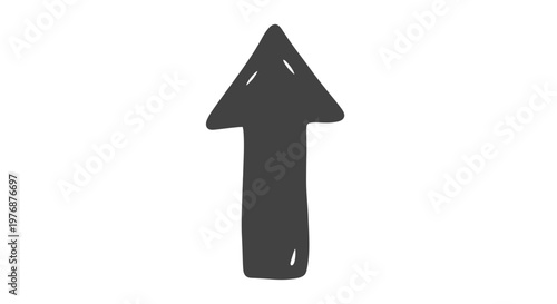Black Arrow Pointing Upwards on White.