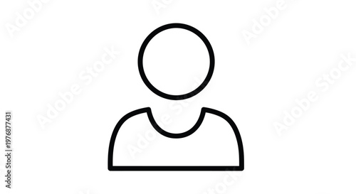 Simple Outline Illustration of a Persons Silhouette, Minimalist Design.