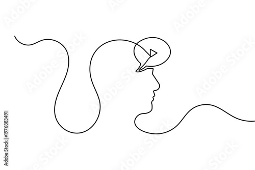 Telemedicine video call icon continuous one line drawing in minimalist style clean outline vector