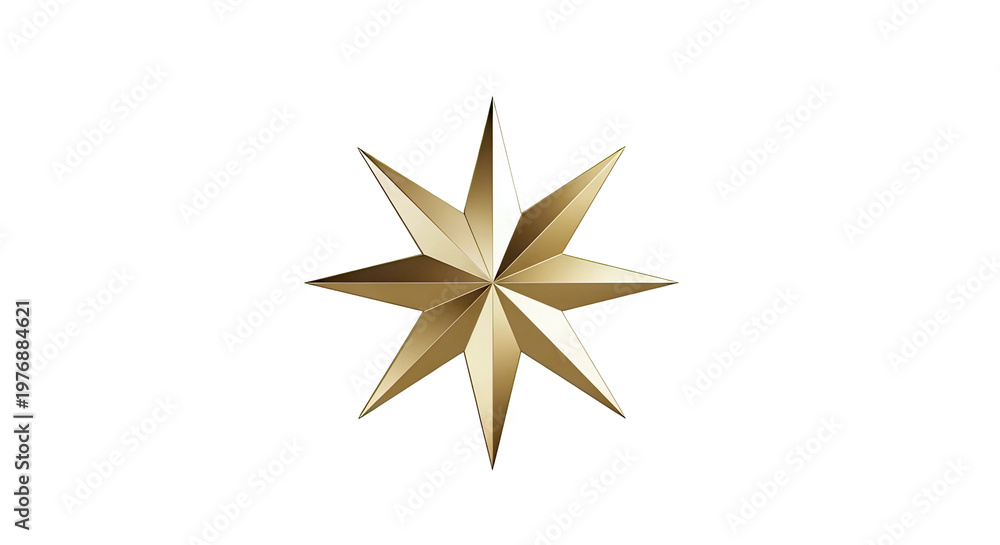 Fototapeta premium Golden 8-Pointed Star Ornament