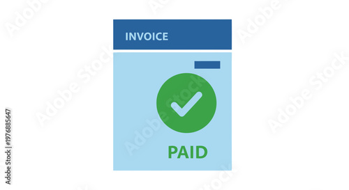 Paid Invoice Document with Green Checkmark.