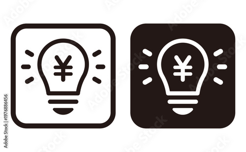 ひらめく円マークのアイコンセット