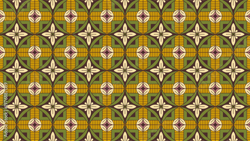 Decorative Seamless Geometric Floral Pattern