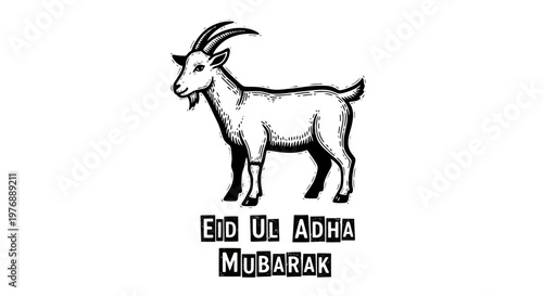 Eid Ul Adha Mubarak Goat Illustration
