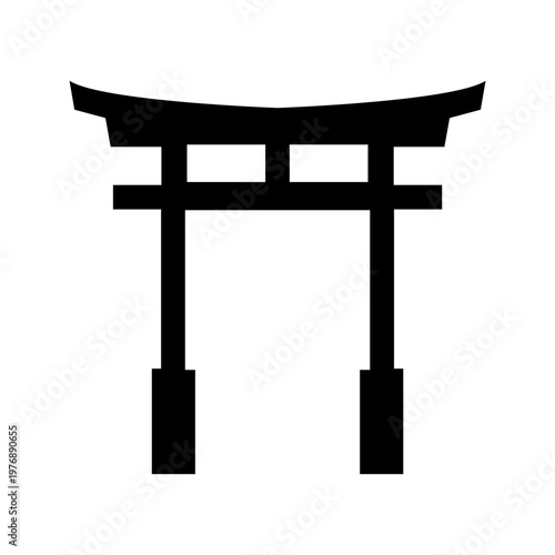 Japanese Torii Gate Icon Silhouette
