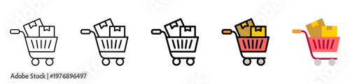 Shopping Icon With Differences and Colors