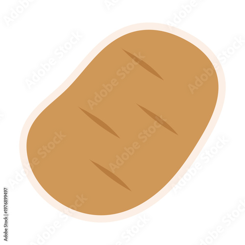 Simple Potato Flat Vector Illustration