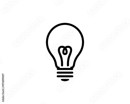 minimal black vector light bulb icon