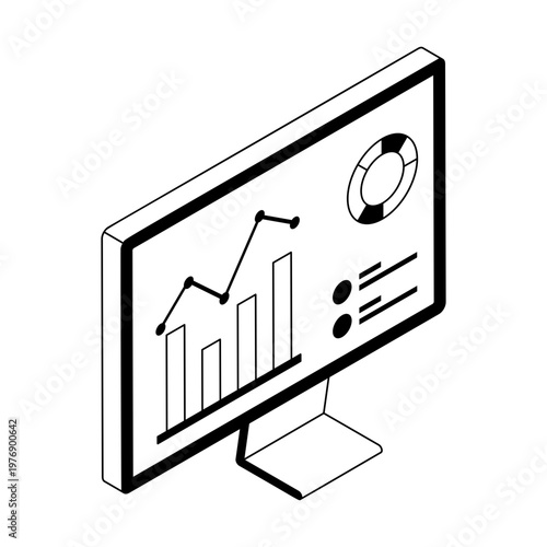 An icon of demand forecasting designed in isometric style
