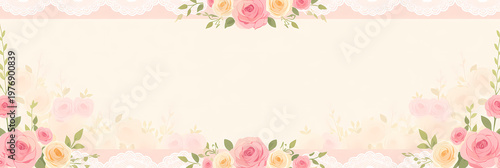 Aquarell Blumenhintergrund für Muttertag mit Nelken und Rosen ohne Text Banner