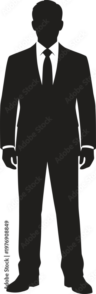 Fototapeta premium business professional man in suit standing confidently flat design vector illustration