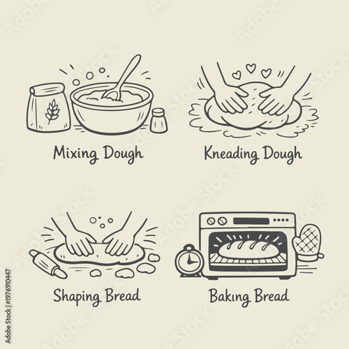 Hands Shaping Raw Bread Loaf.