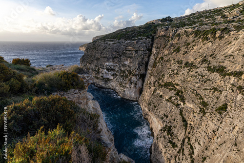 Xaqqa cliffs, Southeast of Malta. Natural landscape