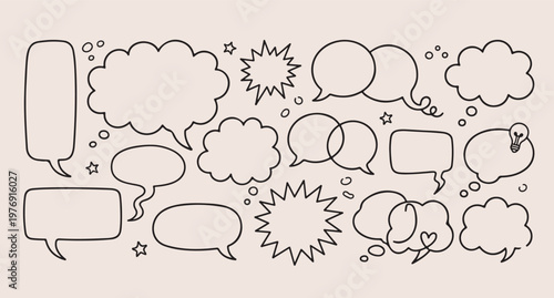 comic speech bubble sketches, hand drawn thought clouds, aesthetic conversation box doodles, creative comic element art, minimal speech bubble line art, scrapbook dialogue box drawings, hand drawn com
