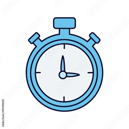 Precise Timekeeping: A minimalist illustration of a stopwatch, meticulously designed to embody the essence of timing. capturing a visual representation of precision and accuracy