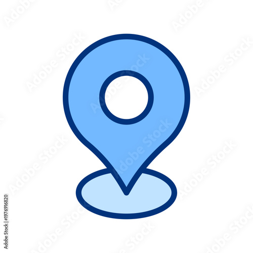 Free Download Map marker solid icon. Location, Pin, Navigation, Pointer, GPS symbol. Blue vector sign. - GFXLoad