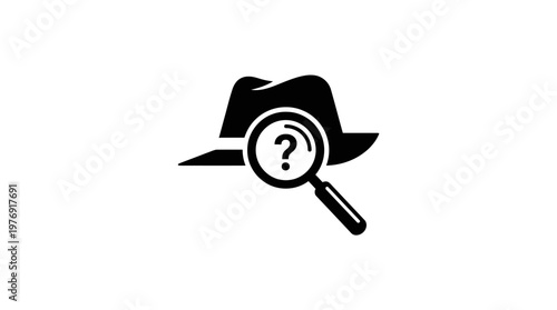 Detective Hat with Magnifying Glass and Question Mark