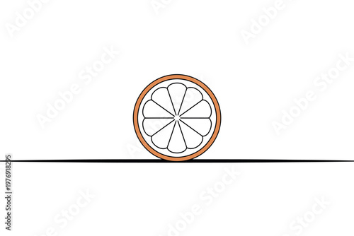 A simple illustration of a citrus fruit slice on a plain background
