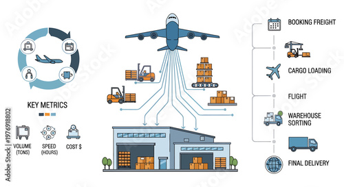 Airplane cargo loading process diagram.