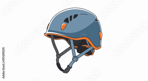 Blue and orange safety bike helmet.