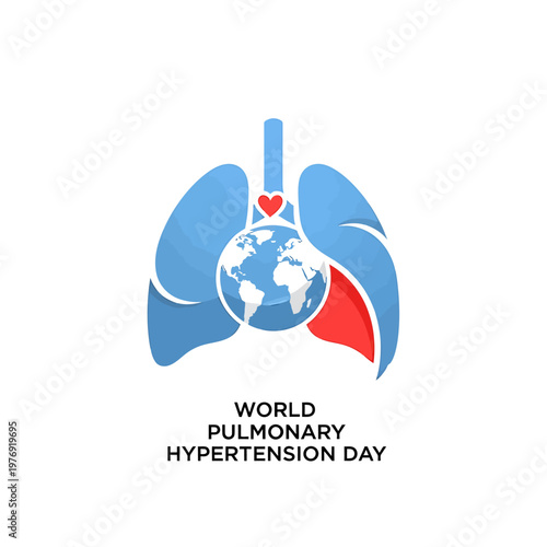 Hari Hipertensi Paru Sedunia World Pulmonary Hypertension Day Medical Awareness Vector Illustration