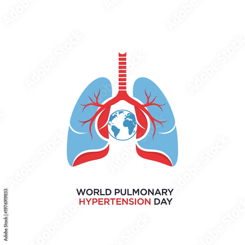 World Pulmonary Hypertension Day Vector Hari Hipertensi Paru Sedunia Medical Illustration Design Element