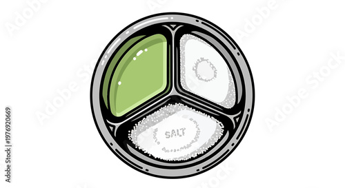 Delicious and Nutritious Meal in a Convenient Round Compartment Plate.