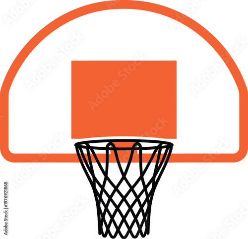 Basketball hoop with net and backboard