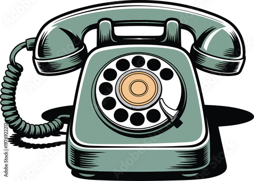 Vintage rotary telephone illustration