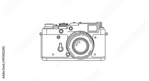 Vintage film camera illustration, a classic photographic device capturing memories