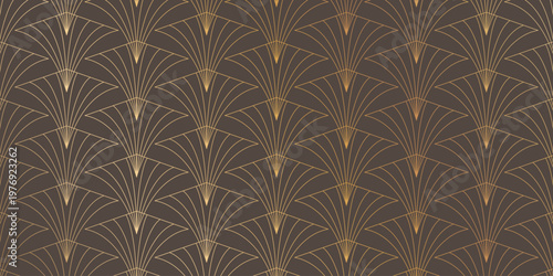 Luxury geometric gold line art and art deco background vector. Abstract geometric frame and elegant art nouveau with delicate. Illustration design for invitation, banner, vip, interior, decoration.