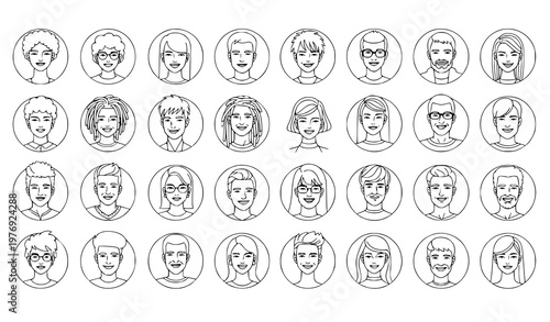 Minimal Cute Avatar Characters Set in Soft Pastel Colors