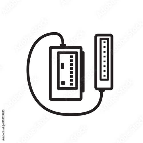 Line icon of network cable tester device for LAN diagnostics, networking engineer tool and connectivity testing concept.