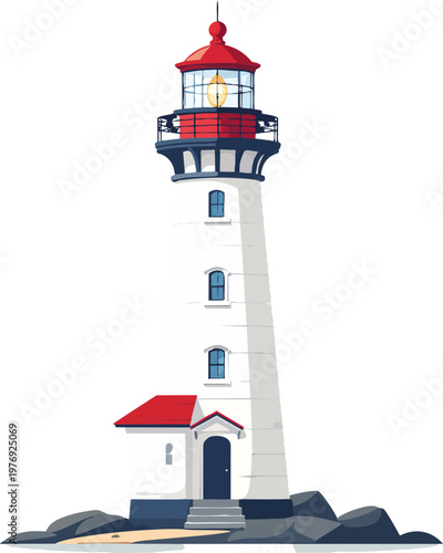 lighthouse on the coast vector graphic design