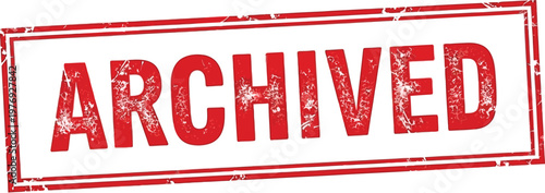 Red distressed stamp with the word archived grunge