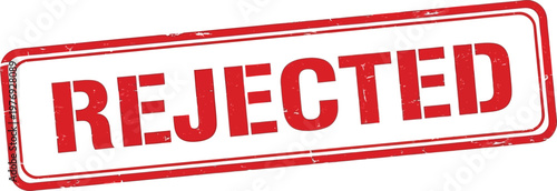 Red rejected stamp with distressed texture white grunge