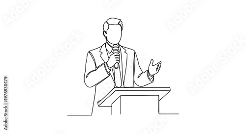 A man giving a speech at a podium.