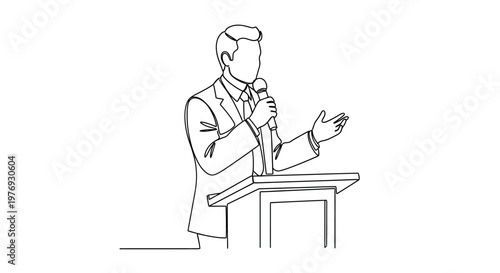 A man giving a speech at a podium.