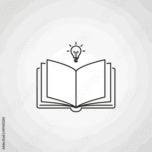 Open book with glowing light bulb above symbolizing learning and innovation