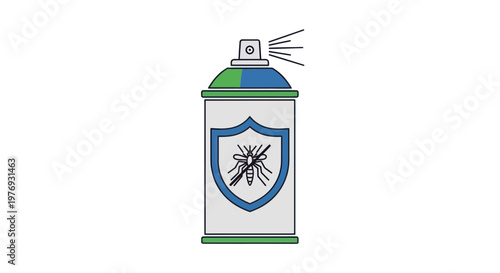 Mosquito repellent spray can, insect shield, bug protection, pest control vector icon