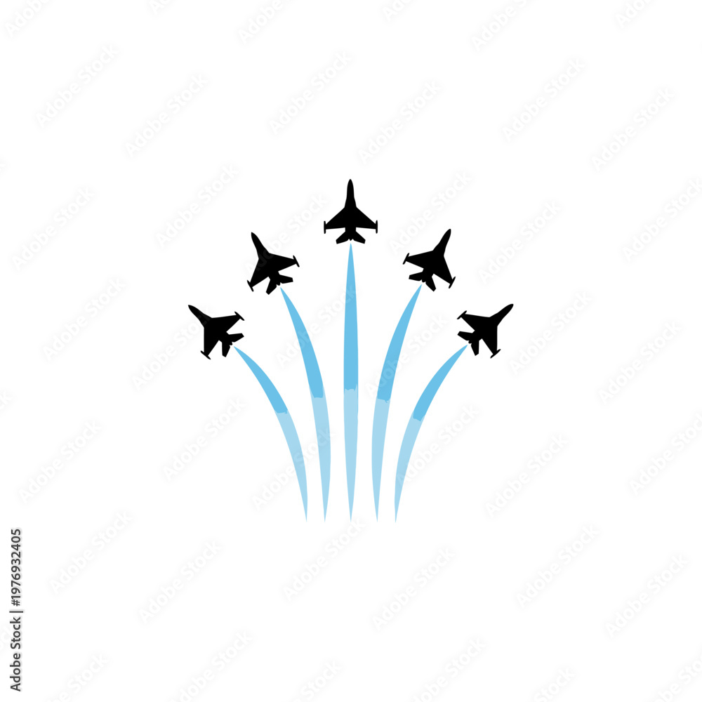 Obraz premium Five Fighter Jets Flying in Formation