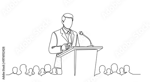A man giving a speech to an audience.