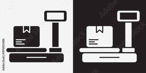 Contrast between a filled and an outline cash register icon design Vector
