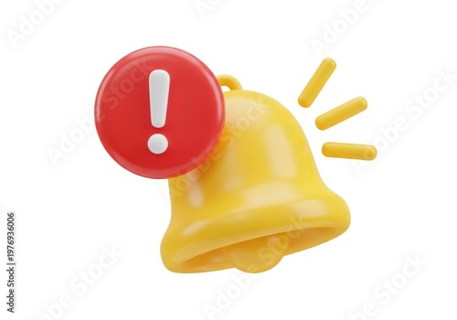 Notification bell icon with exclamation mark for alerts and warnings.