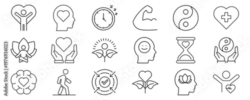 Durability icon set. Editable stroke. Vector illustration