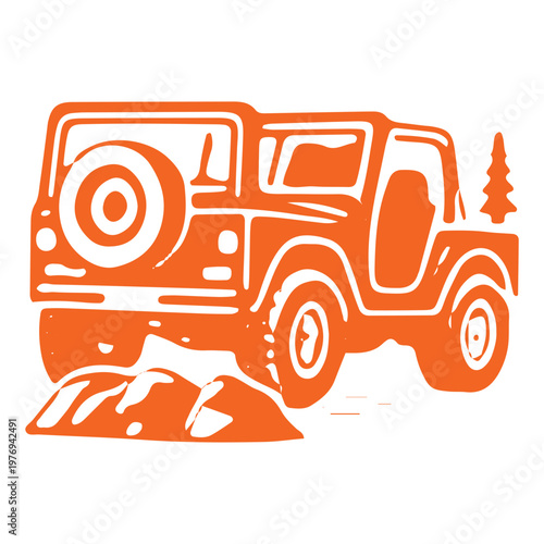 Orange Off-road Vehicle Vector Illustration